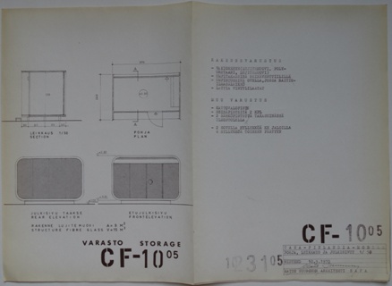 Casa Finlandia CF-10 Storage Plan 1023105 Dated 091070