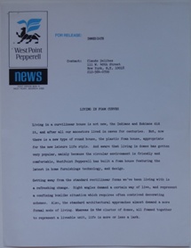 WestPoint Pepperell Press Release - Living In Foam Curves - Undated - 1