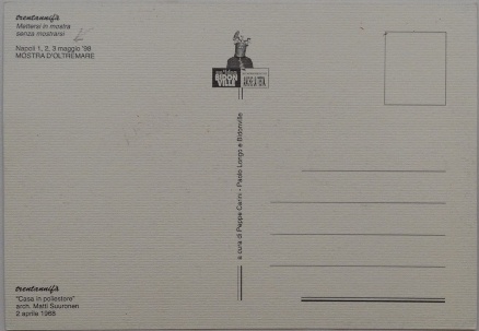 1998 Italina Linen Postcard - Futuro #000 - Turenki 1970's - Back