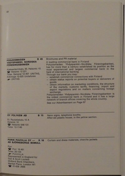 FinnFocus 68, London - Guide Book - Polykem Listing