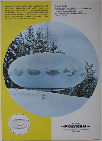 Late 1960's Polykem Futuro Brochure - Back