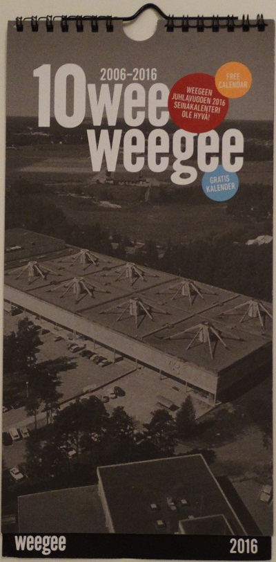 2016 WeeGee Exhibition Center Calendar Front