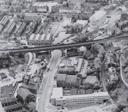Waterside Platics Todmorden Futuro 1971 - Aerial Photo - Christian Baker
