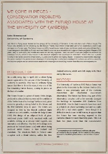 Paper By John Greenwood On Proposed Restoration Of University Of Canberra Futuro