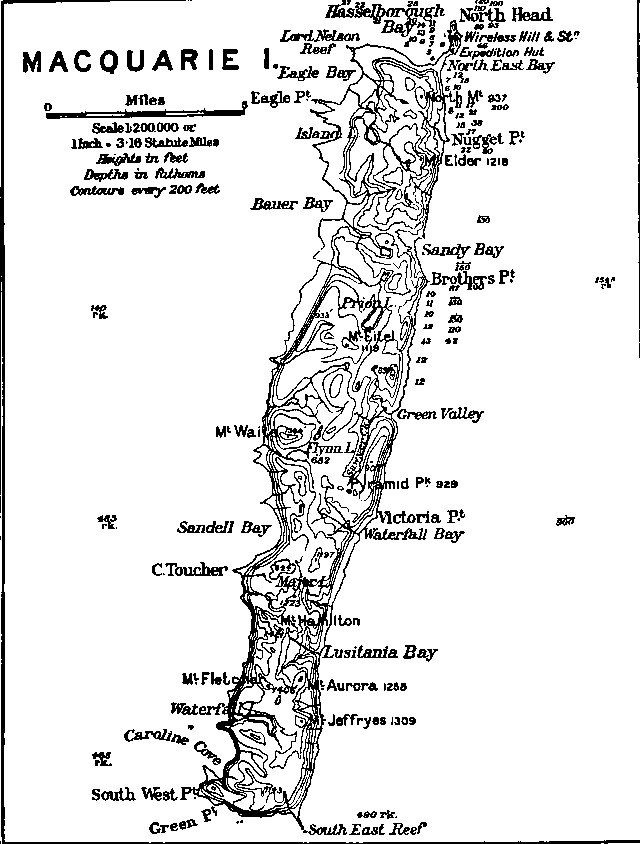 Map Of Macquarie Island, Australia